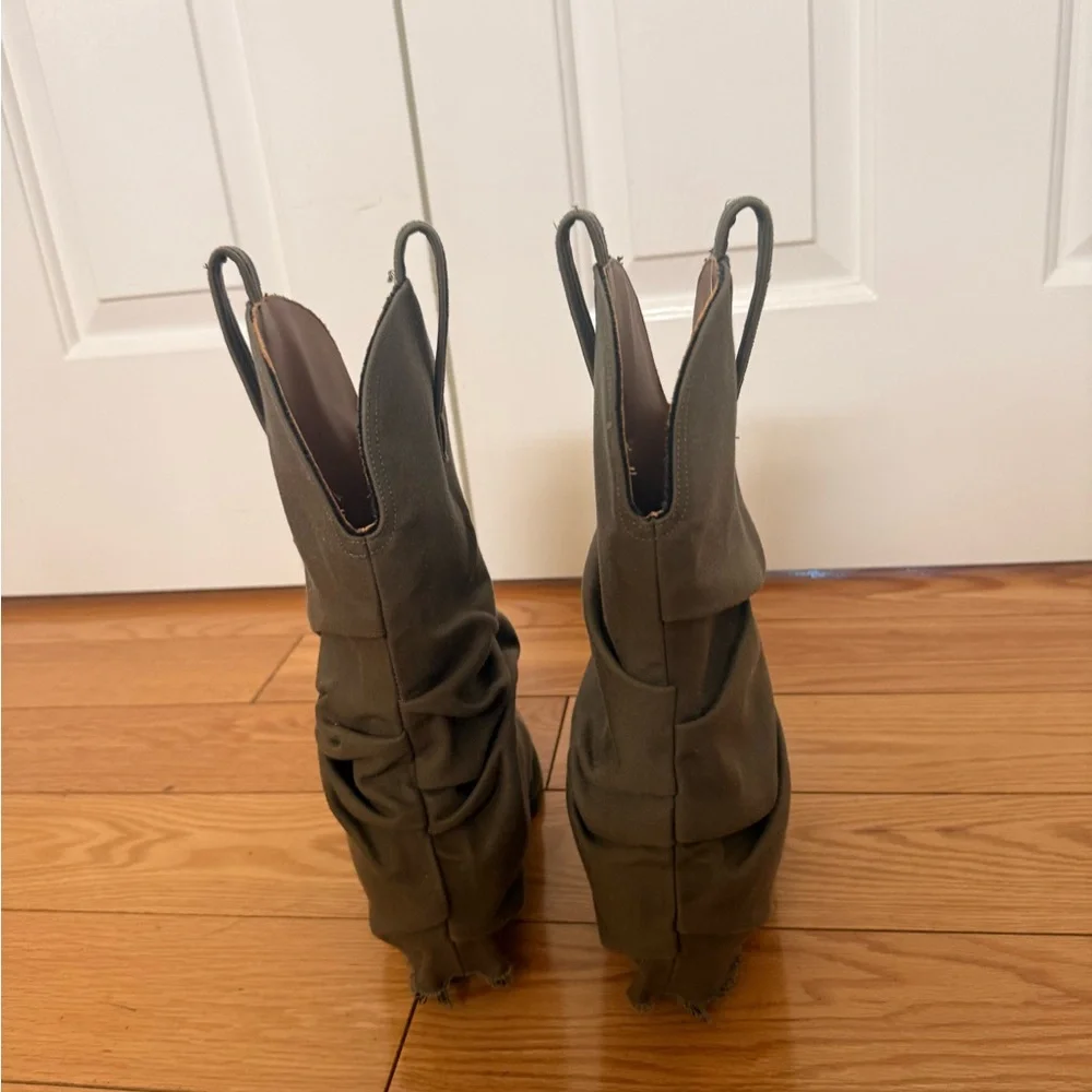 R13 Olive low rider slouchy Ankle Boots western boho rodeo - Picture 3 of 5